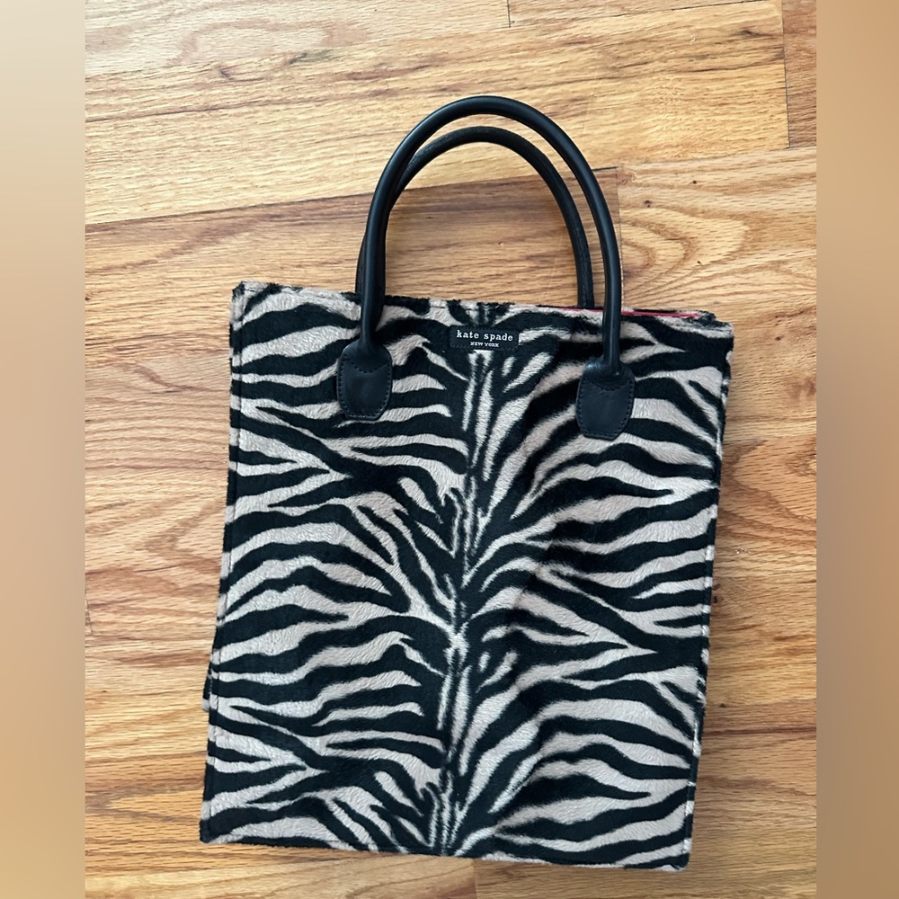 Kate Spade Black and Cream Zebra Tote